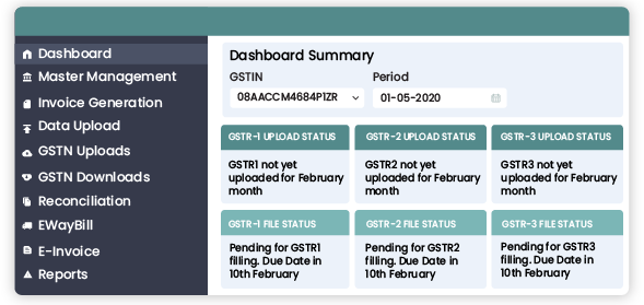 Dashboard | GST Reconciliations | invoice management software