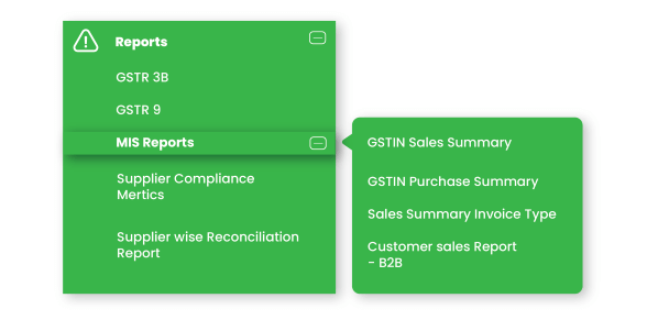 Reports | MIS reports | GST return filing